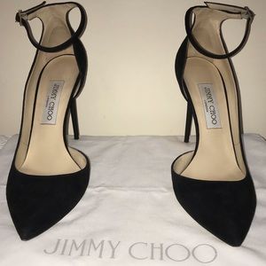 Jimmy Choo Lucy Ankle, black suede size 39.5 100mm